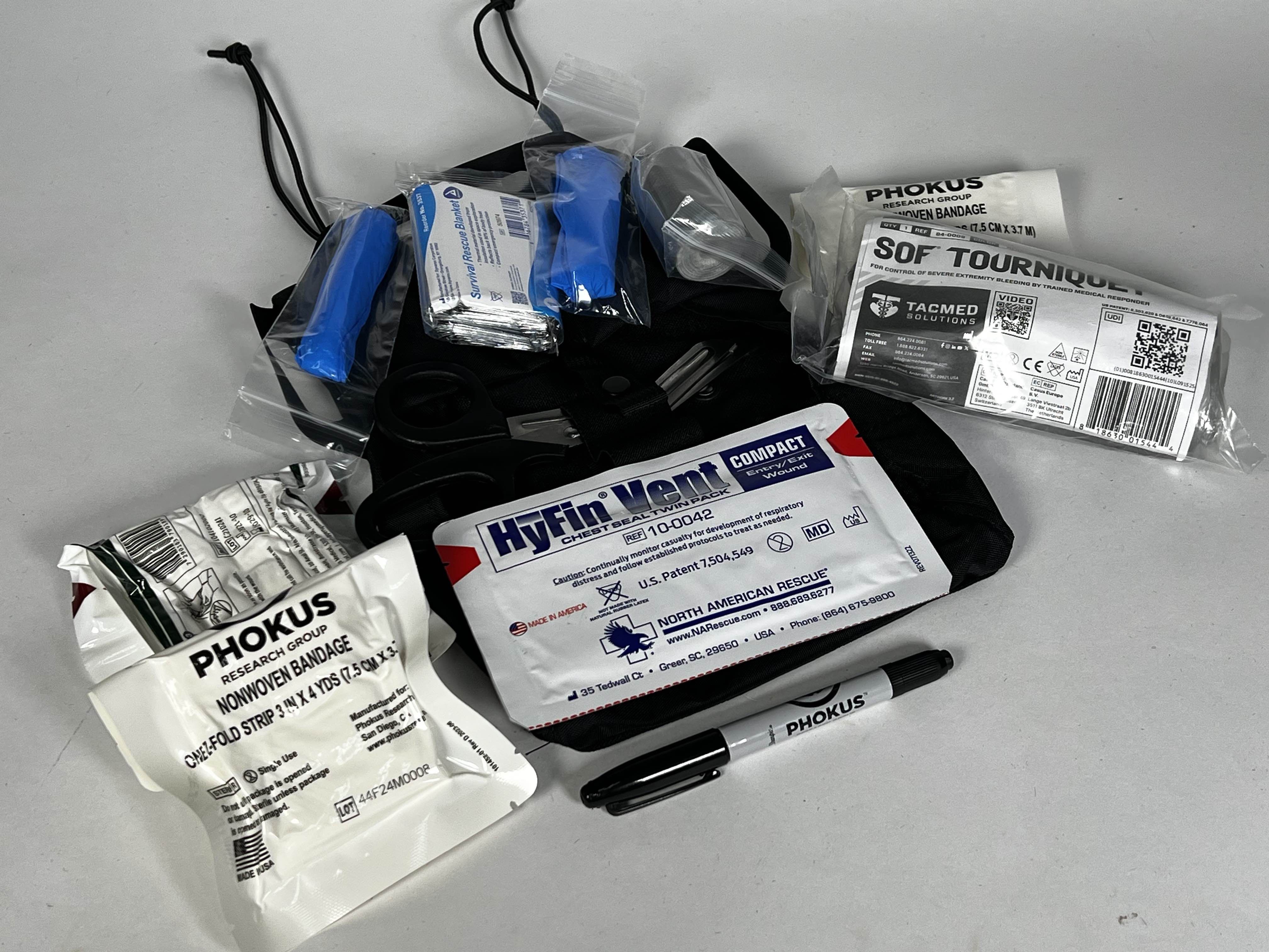 25,000円→19.000円 IFAK 医療器具 セット ReFlex IFAK Medical Roll & Carrier + Phokus Med Refill Kit – High